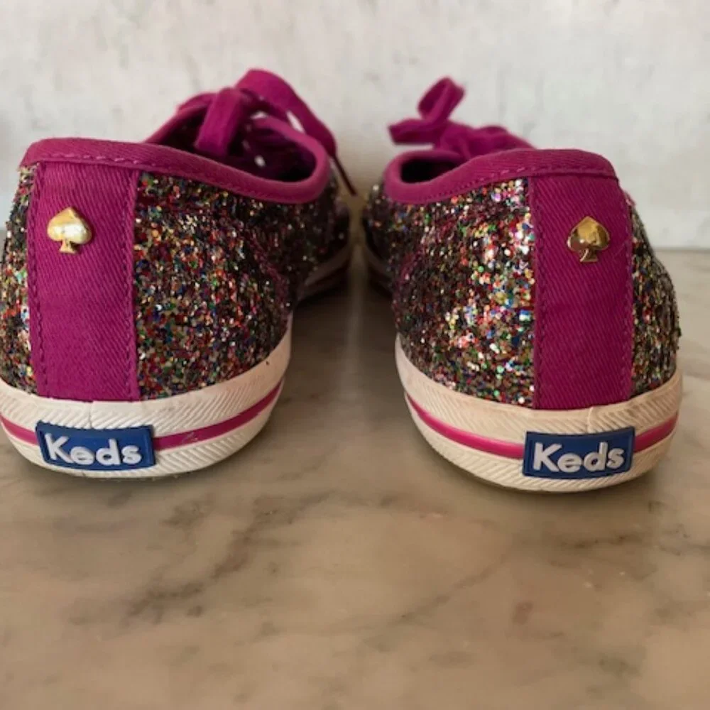 KEDS X KATE SPADE Champion Grape Glitter Women Lace Up Sneakers Size US 10